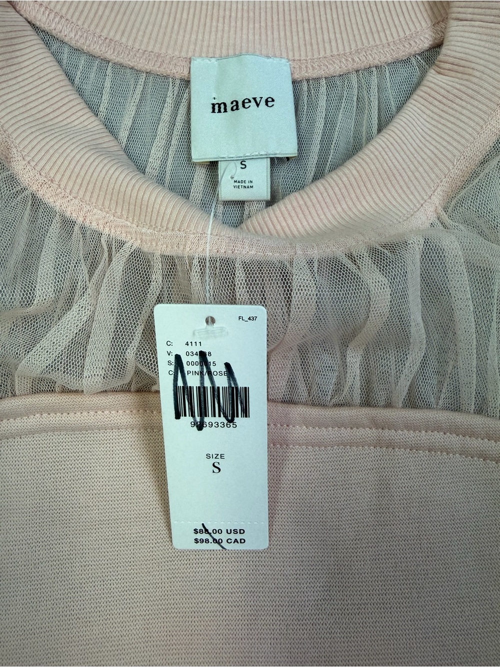 Anthropologie Maeve Sheer insert Pink Pullover Top - Picture 10 of 13